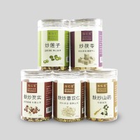 五行散:炒莲子、炒茯苓、麸炒芡实、麸炒山药、麸炒薏苡仁